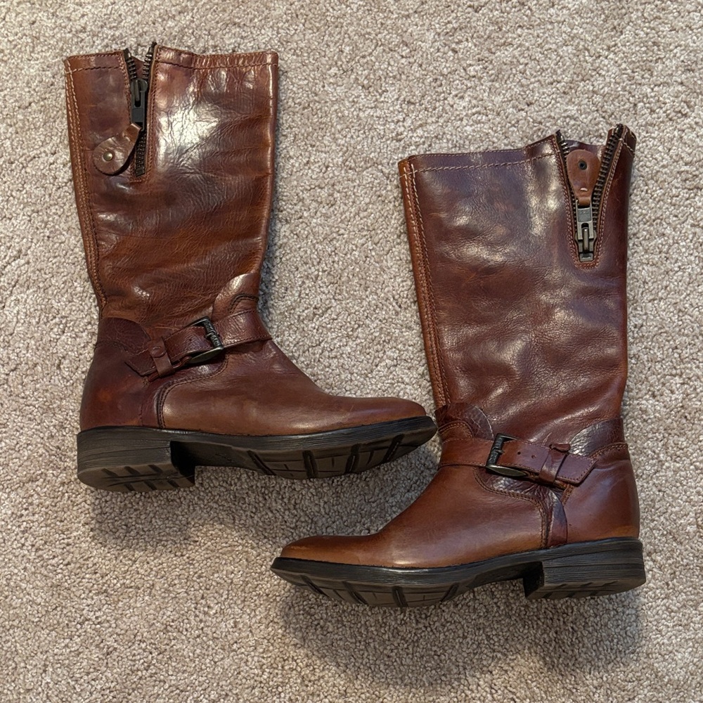 Brown Leather Knee-High Boots